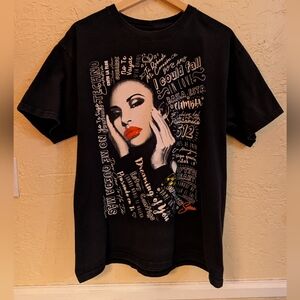 Selena Black T-Shirt with Artistic Design 100% Cotton